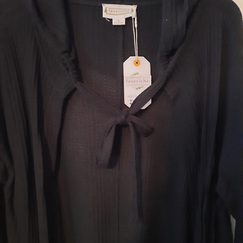 Women's Black Long Thin Sweater Coverup